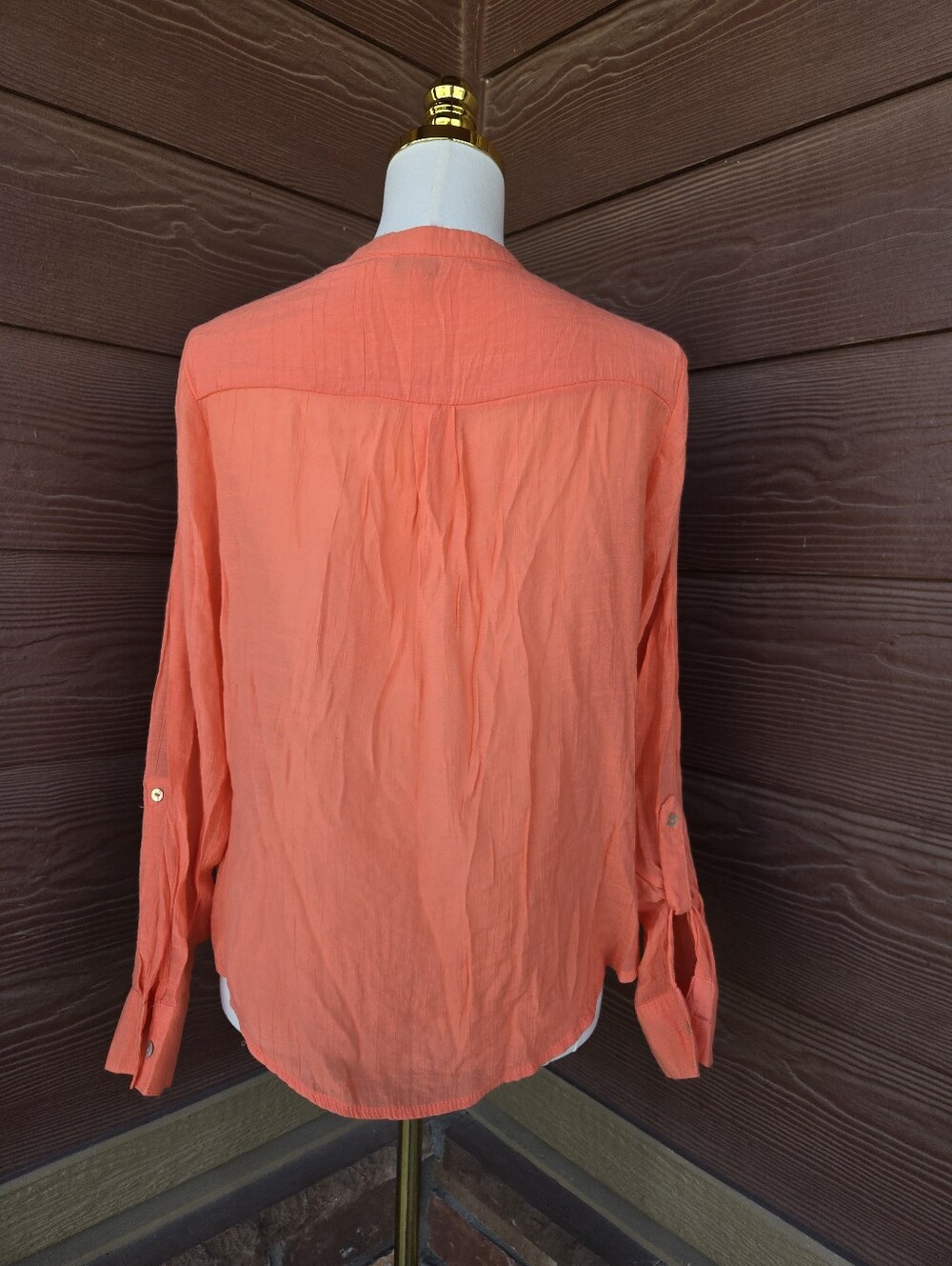 Nanette Lepore Coral Embroidered Button‑Down Blouse – Women’s Size Large - Picture 6 of 15